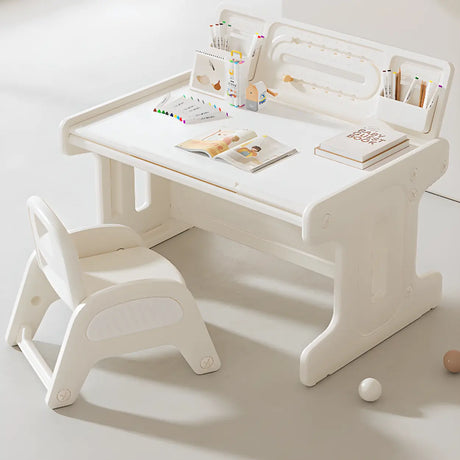Convertible White Toddler Play Desk Chair 2 Piece Set Image - 2