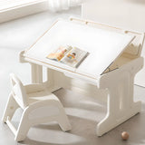 Convertible White Toddler Play Desk Chair 2 Piece Set Image - 3