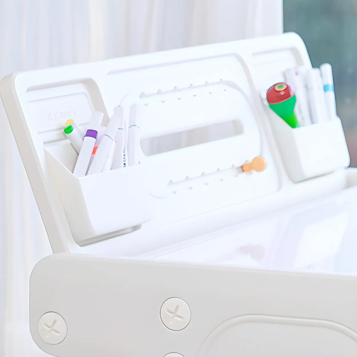 Convertible White Toddler Play Desk Chair 2 Piece Set Image - 7