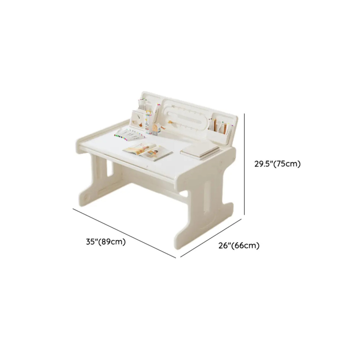 Convertible White Toddler Play Desk Chair 2 Piece Set 