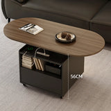 Convertible Wood Lift Top Cabinet Coffee Table Table Image - 9