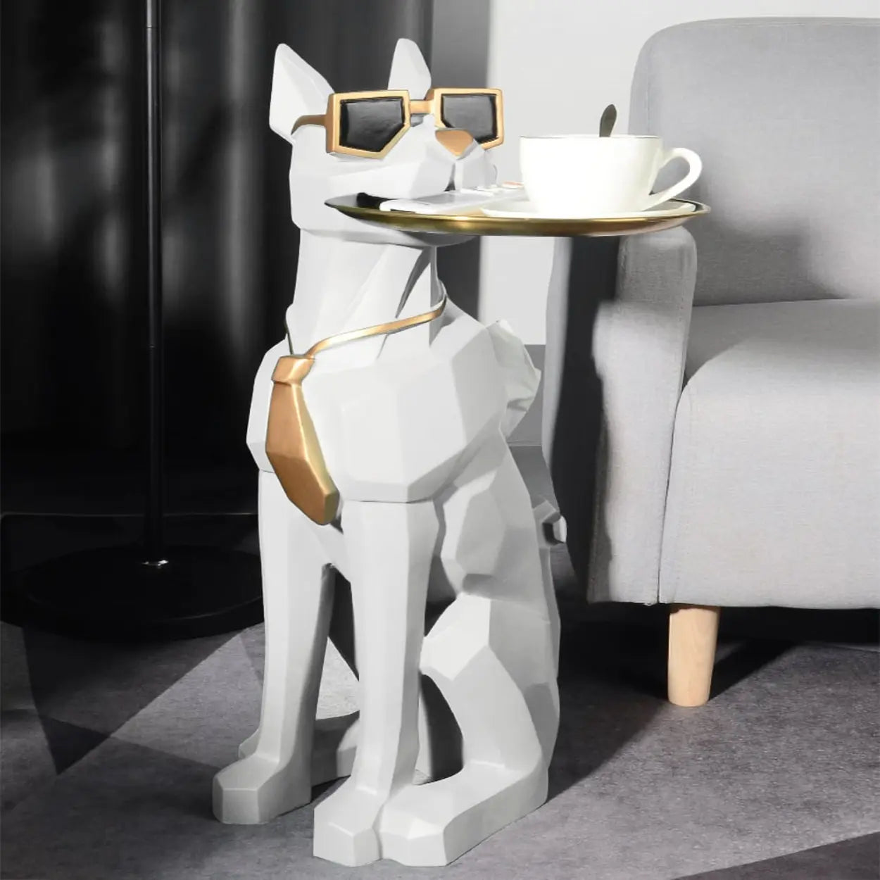 Cool Dog-Shaped Side Table with Tray and Tissue Box Image - 1