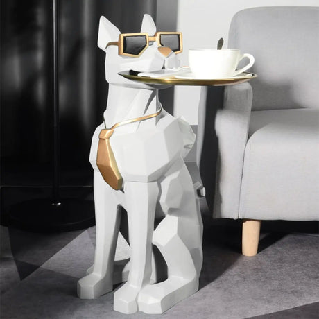 Cool Dog-Shaped Side Table with Tray and Tissue Box Image - 1