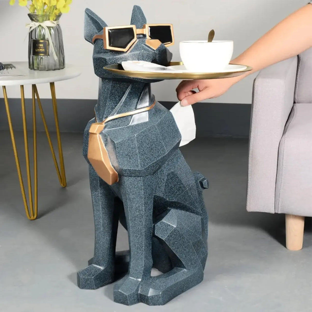 Cool Dog-Shaped Side Table with Tray and Tissue Box Image - 12