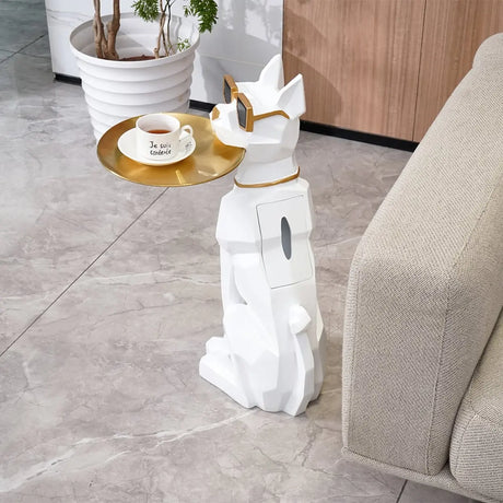 Cool Dog-Shaped Side Table with Tray and Tissue Box Image - 2