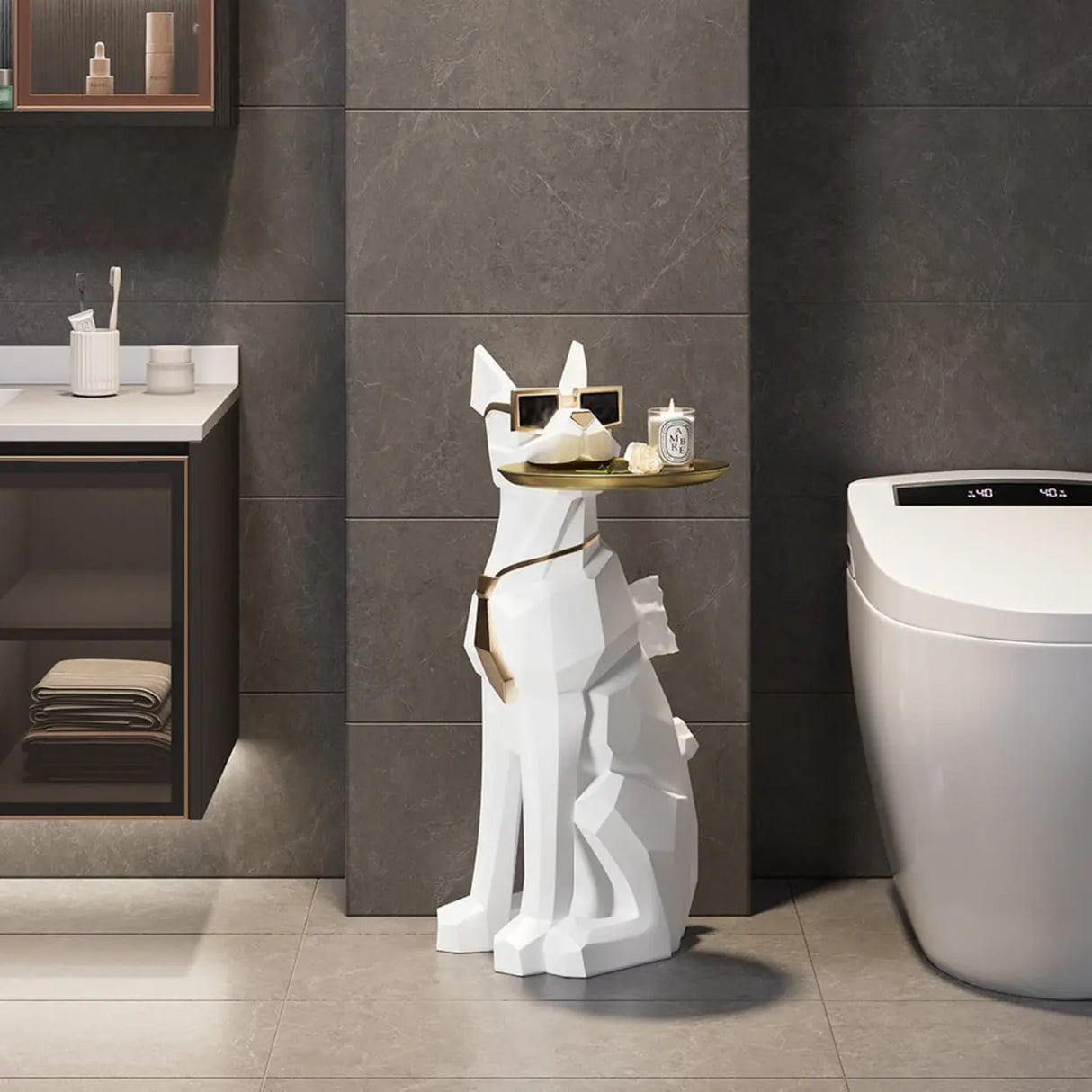 Cool Dog-Shaped Side Table with Tray and Tissue Box Image - 5
