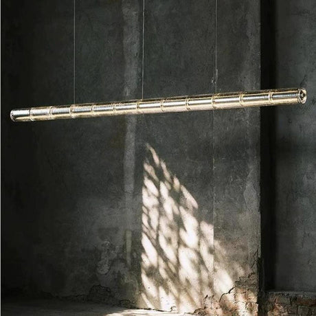 Cool Sliver Cylinder Glass Island Pendant Light Image - 1