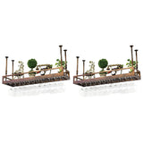 Copper Industrial Metal Hanging Stemware Holder Wine Rack Image - 8
