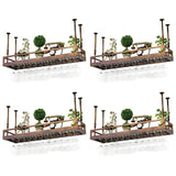 Copper Industrial Metal Hanging Stemware Holder Wine Rack Image - 9