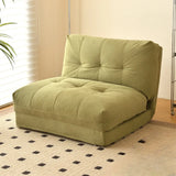 Corduroy Tufted Back Metal Frame Convertible Chair Image - 3