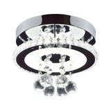 Corridor Chrome Round Crystal Orb LED Flush Mount Light Image - 3