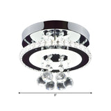 Corridor Chrome Round Crystal Orb LED Flush Mount Light #size