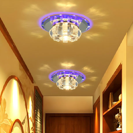 Corridor Crystal Flower LED Flush Mount Ceiling Light Image - 2