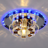 Corridor Crystal Flower LED Flush Mount Ceiling Light Image - 4