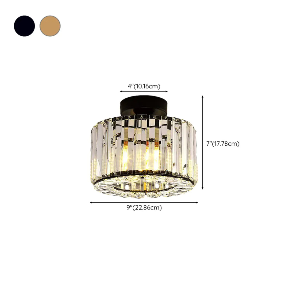 Corridor Cube Crystal Semi-Flush Mount Ceiling Light 