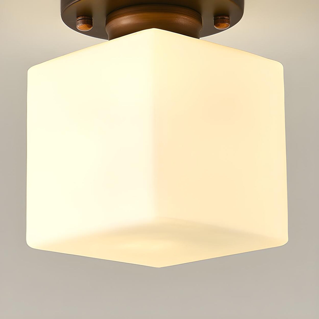 Corridor Cube Glass Semi-Flush Mount Ceiling Light Image - 12