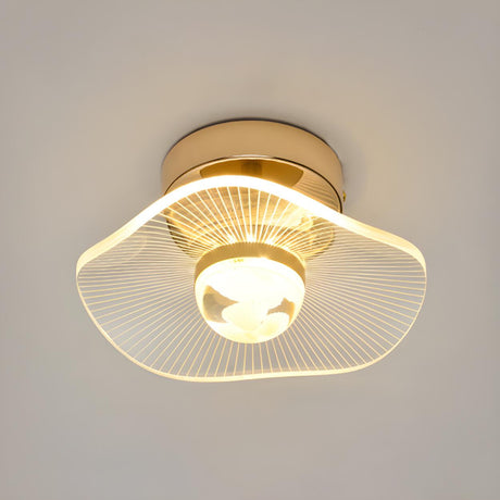 Corridor Gold Flower Shape LED Flush Mount Ceiling Lamp Image - 2