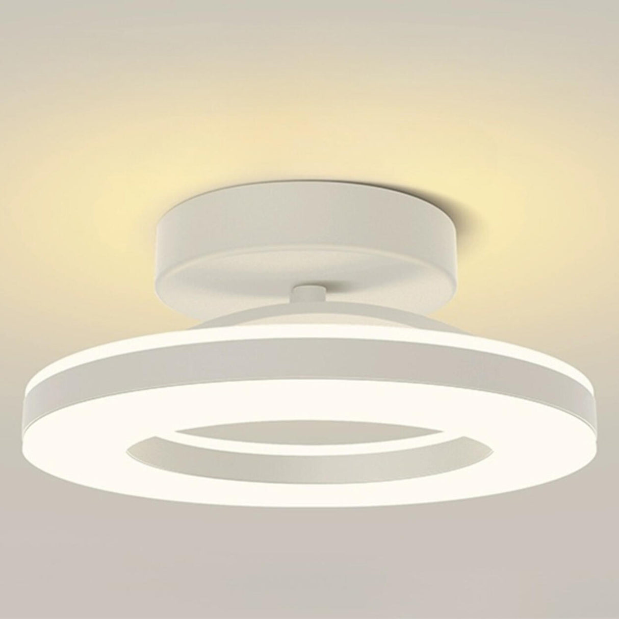 Corridor Gold Ring Dimmable LED Semi-Flush Mount Light Image - 24