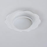 Corridor Mini White Round Wave Flush Mount Ceiling Lamp Image - 10