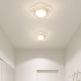 Corridor Mini White Round Wave Flush Mount Ceiling Lamp Image - 14