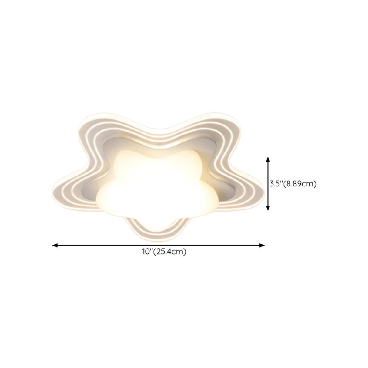 Corridor Mini White Round Wave Flush Mount Ceiling Lamp 