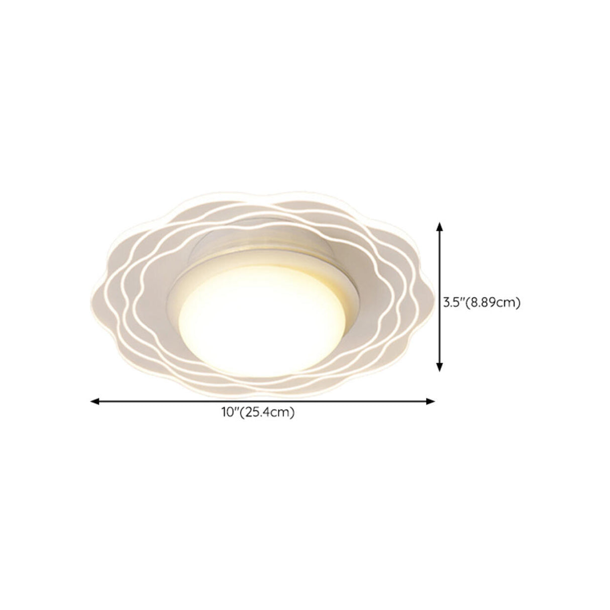 Corridor Mini White Round Wave Flush Mount Ceiling Lamp Image - 18