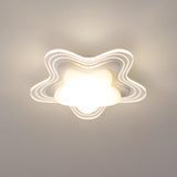 Corridor Mini White Round Wave Flush Mount Ceiling Lamp Image - 2