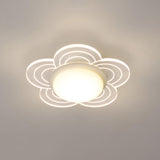 Corridor Mini White Round Wave Flush Mount Ceiling Lamp Image - 3