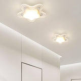 Corridor Mini White Round Wave Flush Mount Ceiling Lamp Image - 6