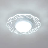 Corridor Mini White Round Wave Flush Mount Ceiling Lamp Image - 9