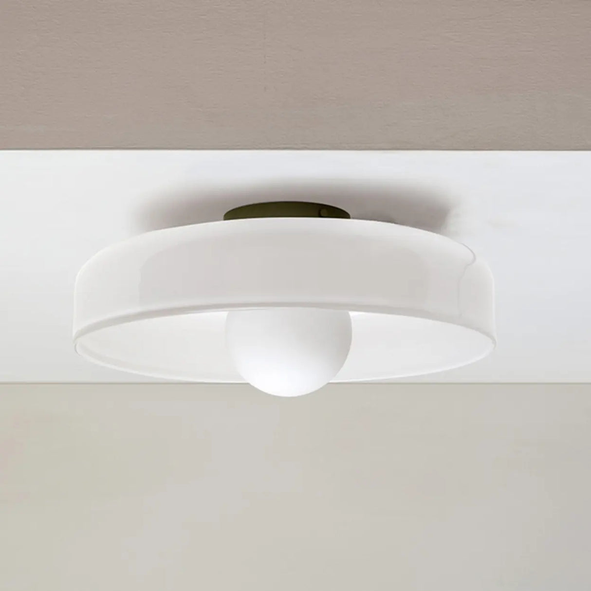 Corridor Simple Mini Green Barn Semi-Flush Mount Light Image - 7