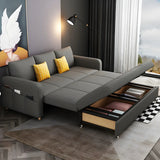 Cotton Blend Square Arm Pillow Back Sleeper Sofa Image - 3