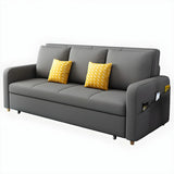 Cotton Blend Square Arm Pillow Back Sleeper Sofa Image - 5