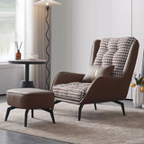 Cotton Linen Biscuit Back Flared Arm Tufted Accent Chair Image - 12