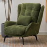 Cotton Linen Biscuit Back Flared Arm Tufted Accent Chair Image - 15