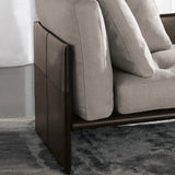 Cotton Linen Fabric Reclining Tufted Left-Arm Chaise Image - 6