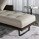 Cotton Linen Fabric Reclining Tufted Left-Arm Chaise Image - 8