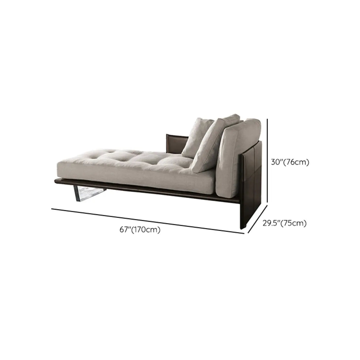 Cotton Linen Fabric Reclining Tufted Left-Arm Chaise 