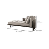 Cotton Linen Fabric Reclining Tufted Left-Arm Chaise #size