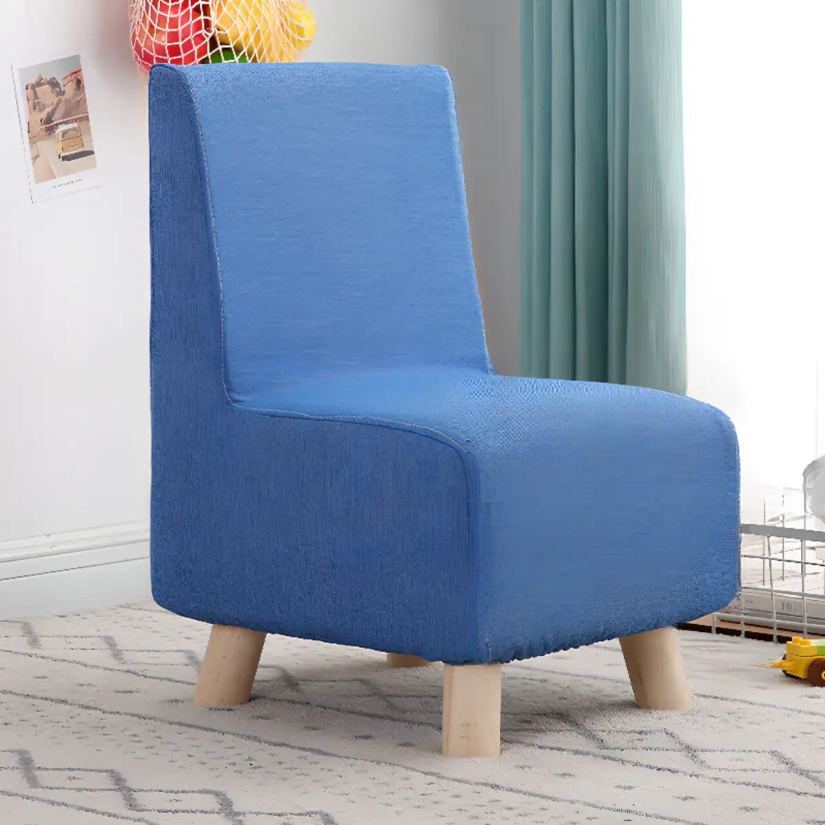 Cotton Linen Fixed Back Side Chair with Slipcover Image - 11