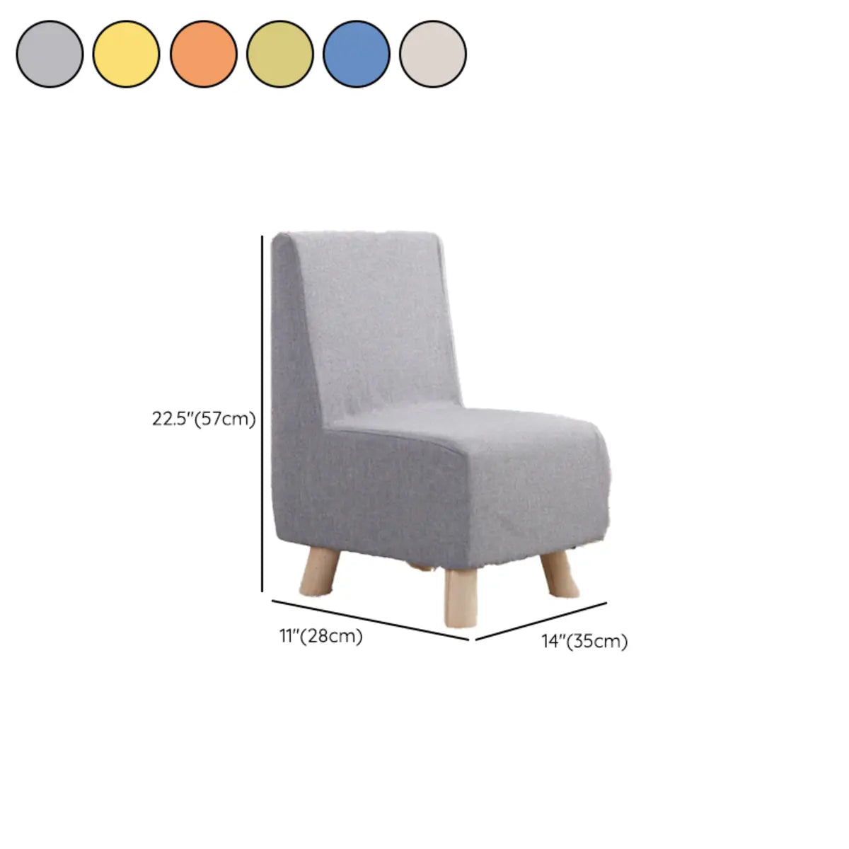 Cotton Linen Fixed Back Side Chair with Slipcover 