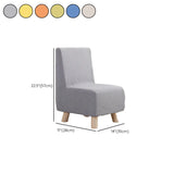 Cotton Linen Fixed Back Side Chair with Slipcover #size