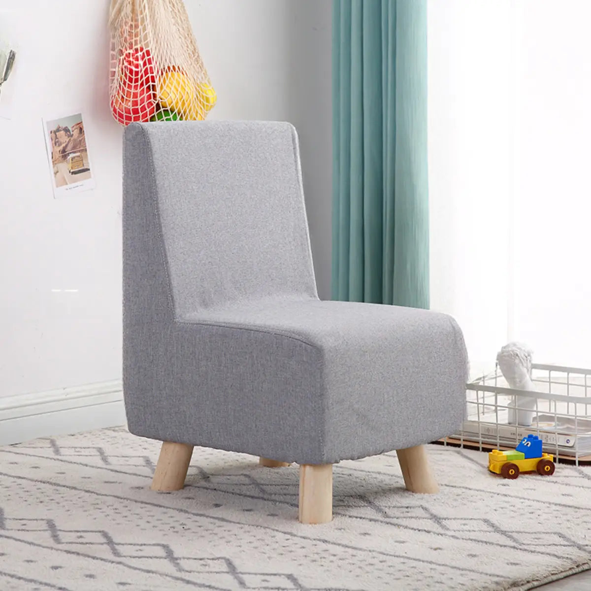 Cotton Linen Fixed Back Side Chair with Slipcover Image - 2