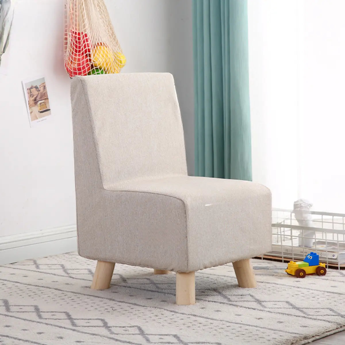 Cotton Linen Fixed Back Side Chair with Slipcover Image - 9