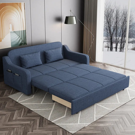 Cotton Linen Foam Fill Sofa Bed with Hidden Storage Image - 2