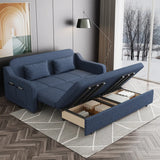 Cotton Linen Foam Fill Sofa Bed with Hidden Storage Image - 3