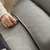 Cotton Linen Sewn Pillow Back Reclining Lounge Chair Image - 2