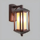 Country Cylinder Frosted Glass External LED Wall Lamp Image - 4