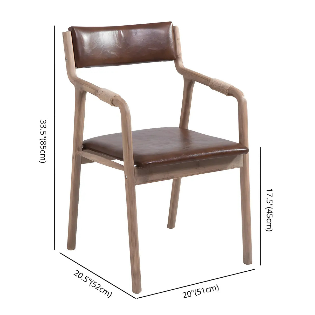 Country Distressed Finish Wooden Dining Arm Chair Image - 20