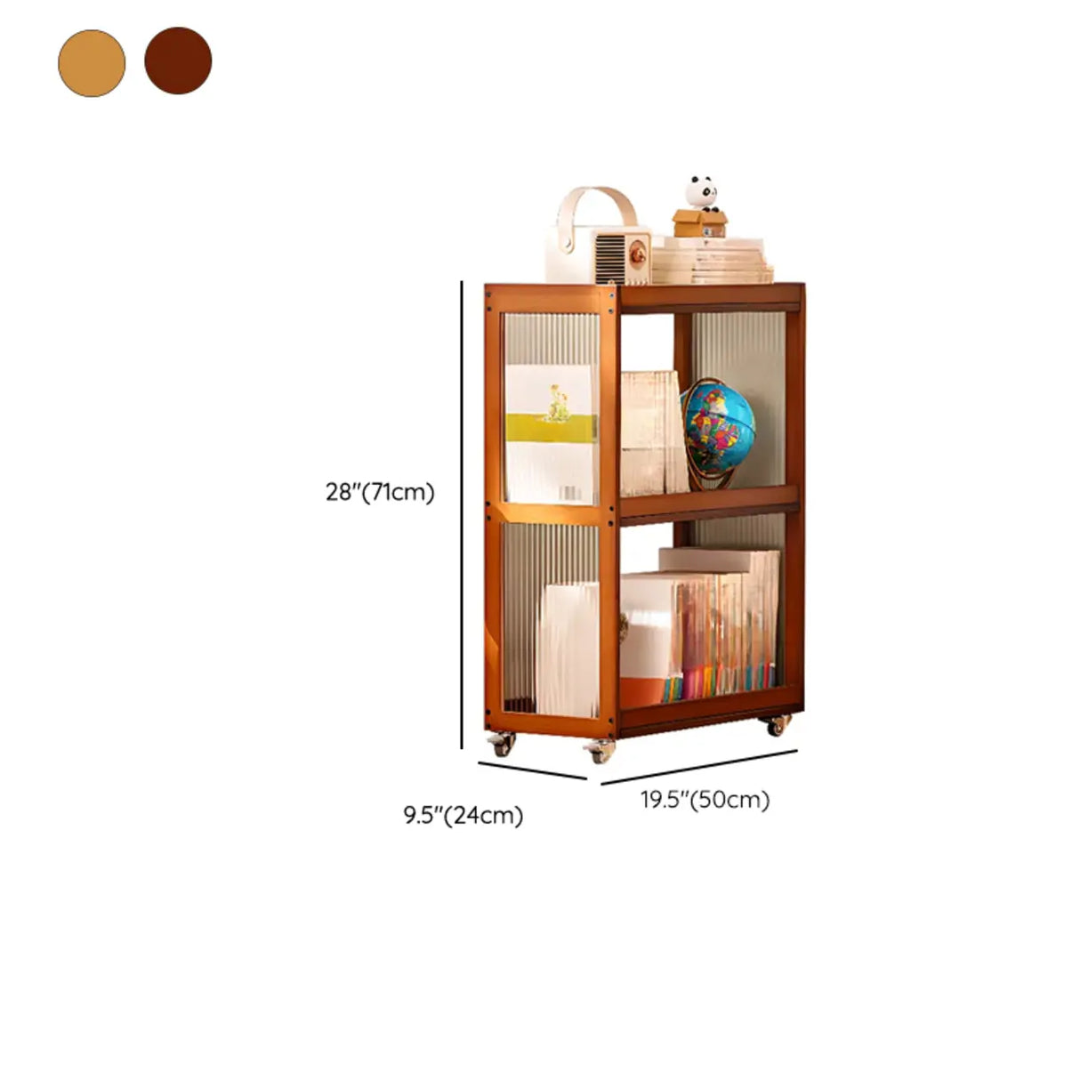 Country Style Bamboo Brown Storage Rack Open Bookshelf Image - 18